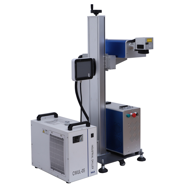 flying UV laser marking machine with conveyor