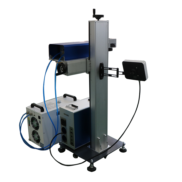 flying UV laser marking machine with conveyor