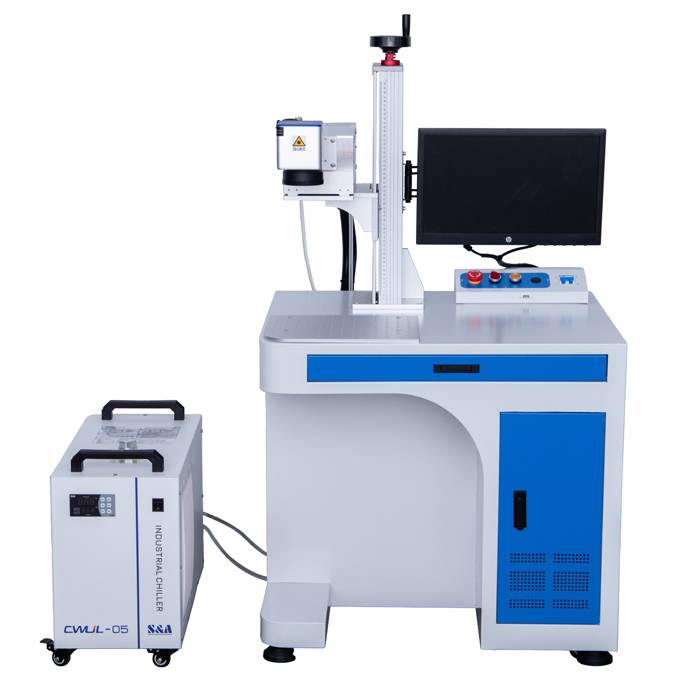 UV laser engraving process on sensitive materials
